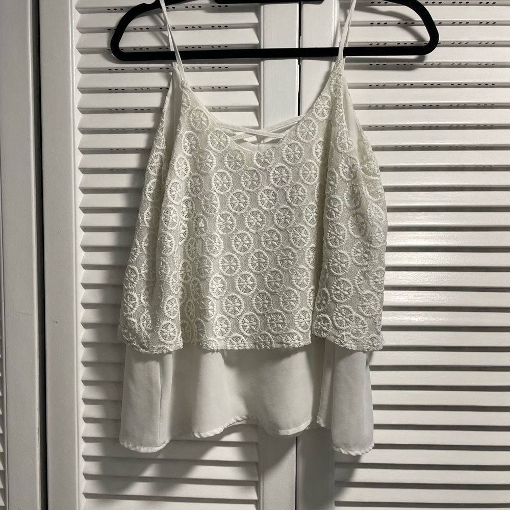 Alya White Lace Camisole Top